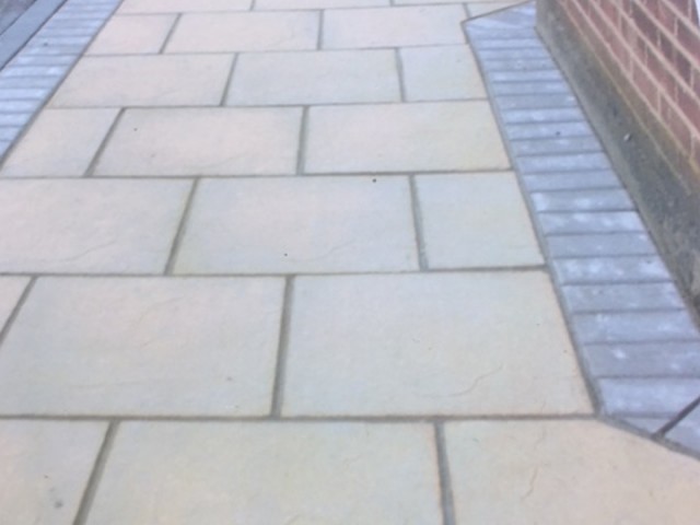 Patio with block border